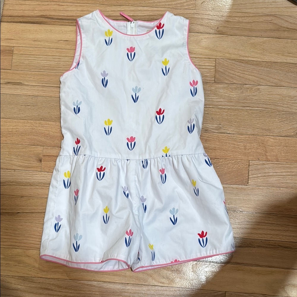 Floral Print Kids Romper - White